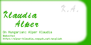 klaudia alper business card